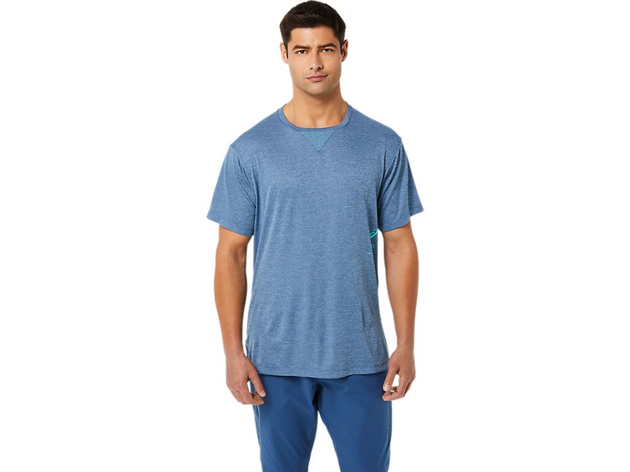 ACTIBREEZE JACQUARD SHORT SLEEVED TOP Grand Shark Heather Asics