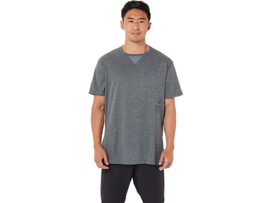 Asics ACTIBREEZE JACQUARD SHORT SLEEVED TOP Carrier Grey Heather