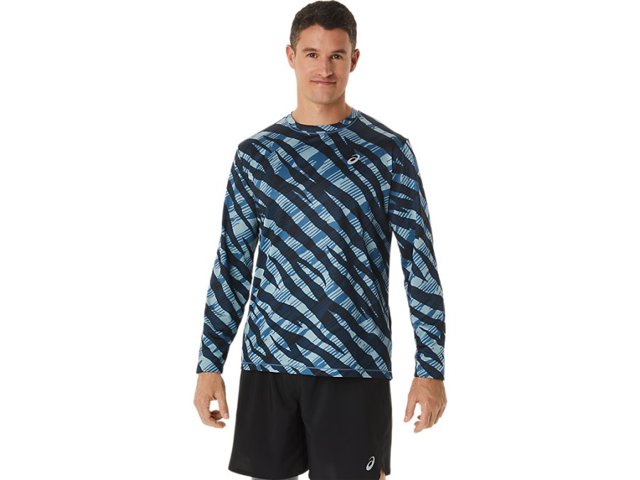 Asics Azure-Performance Black WILD CAMO LONG SLEEVED TOP