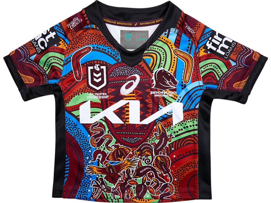 Asics BRISBANE BRONCOS INDIGENOUS REPLICA INFANTS Performance Black