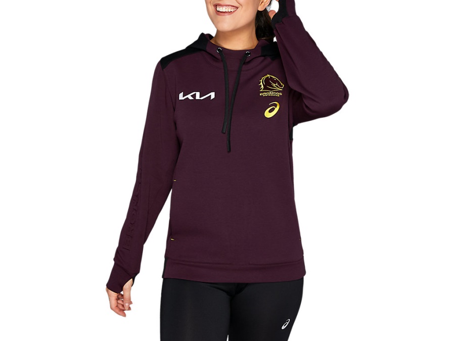 Asics BRISBANE BRONCOS TEAM HOODIE Deep Mars