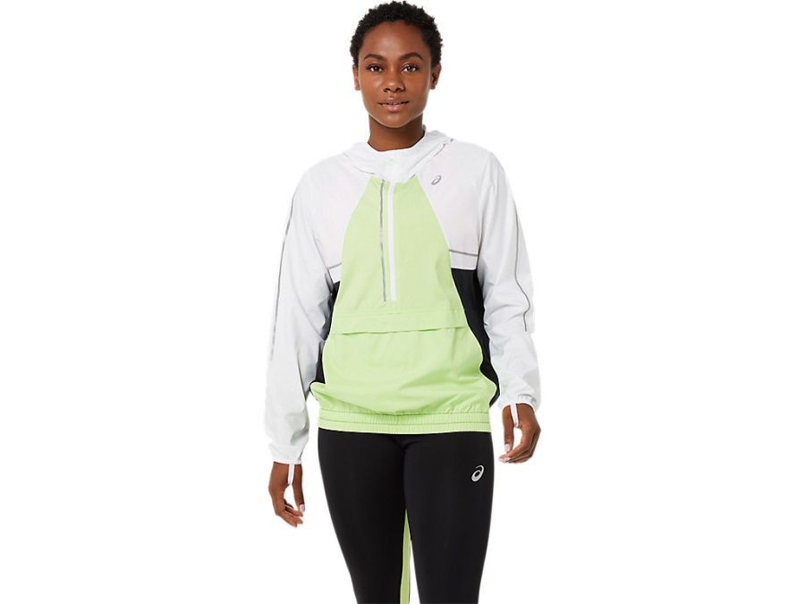 Asics Brilliant White-Lime Green LITE-SHOW JACKET