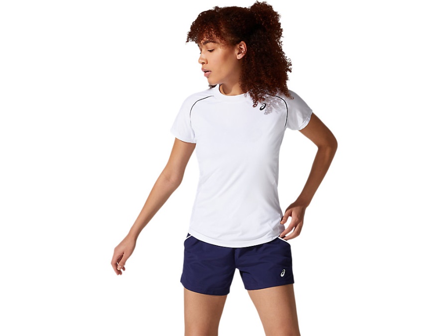 Asics COURT PIPING SHORT SLEEVED TEE Brilliant White