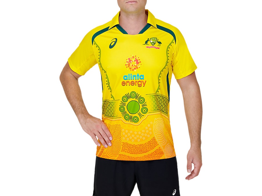 Asics CRICKET AUSTRALIA INDIGENOUS REPLICA SHIRT Blazing Yellow