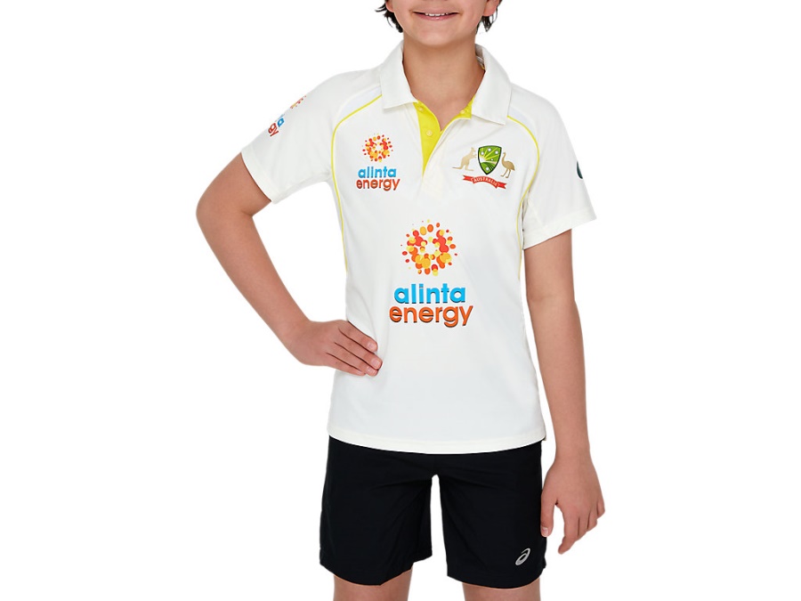 Asics Cream CRICKET AUSTRALIA REPLICA TEST SHIRT YOUTH