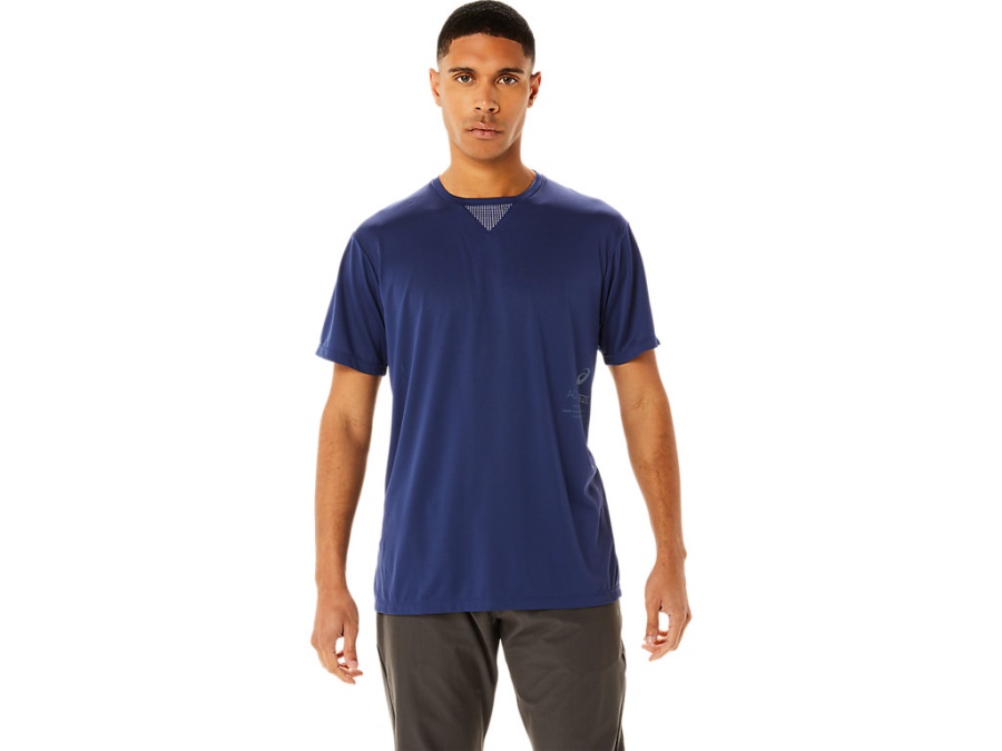 Asics Deep Ocean ACTIBREEZE JACQUARD SHORT SLEEVED TOP