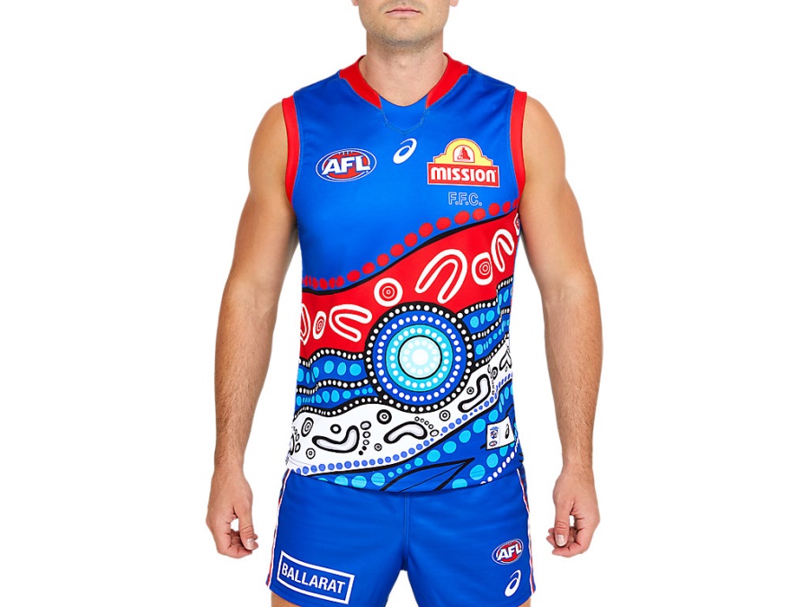 Asics Electric Blue WESTERN BULLDOGS INDIGENOUS GUERNSEY