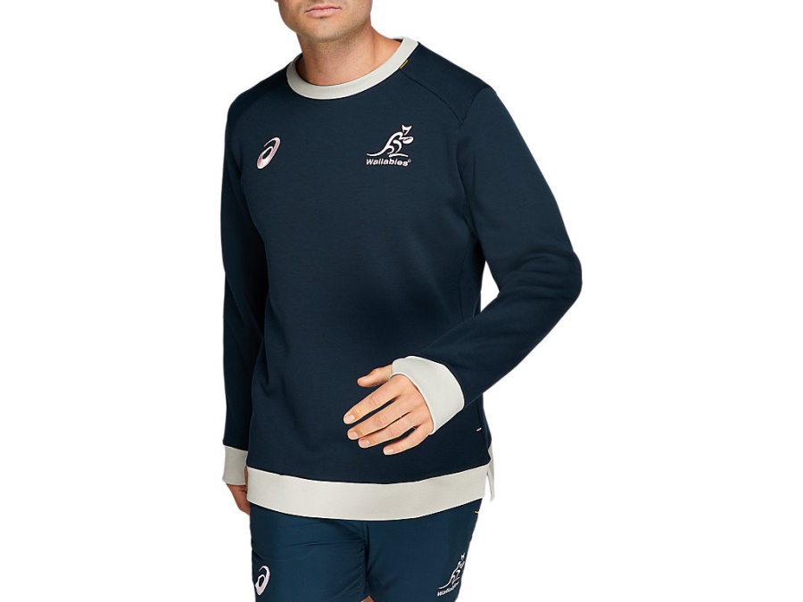 Asics French Blue WALLABIES MOBILITY KNIT CREW SWEATER