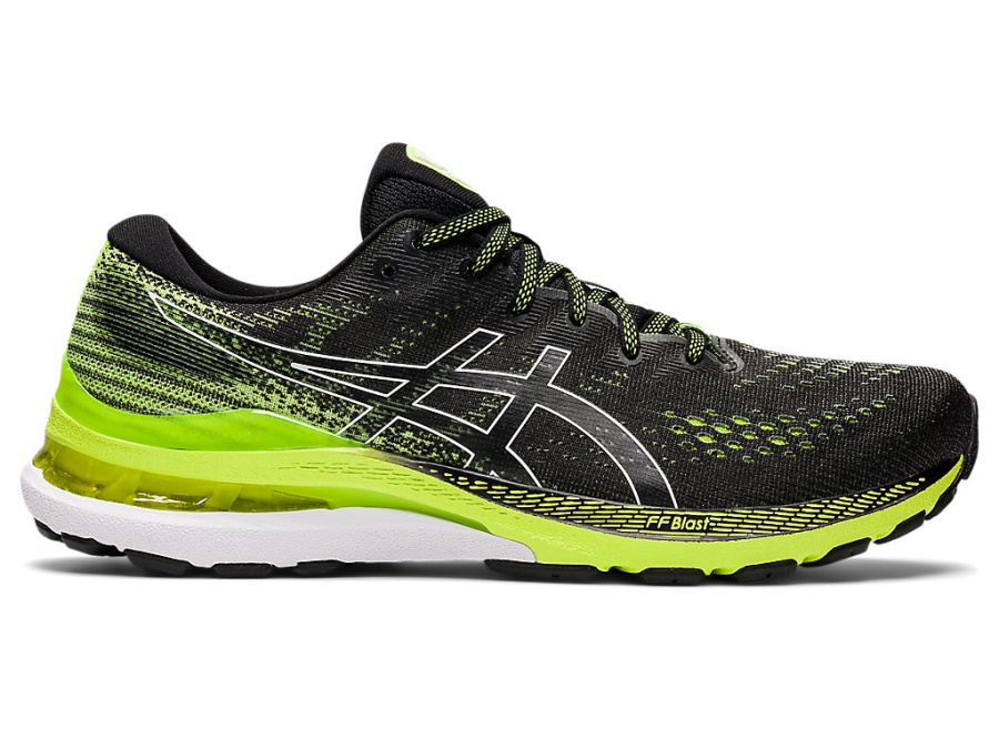 Asics GEL-KAYANO 28 Black-Hazard Green