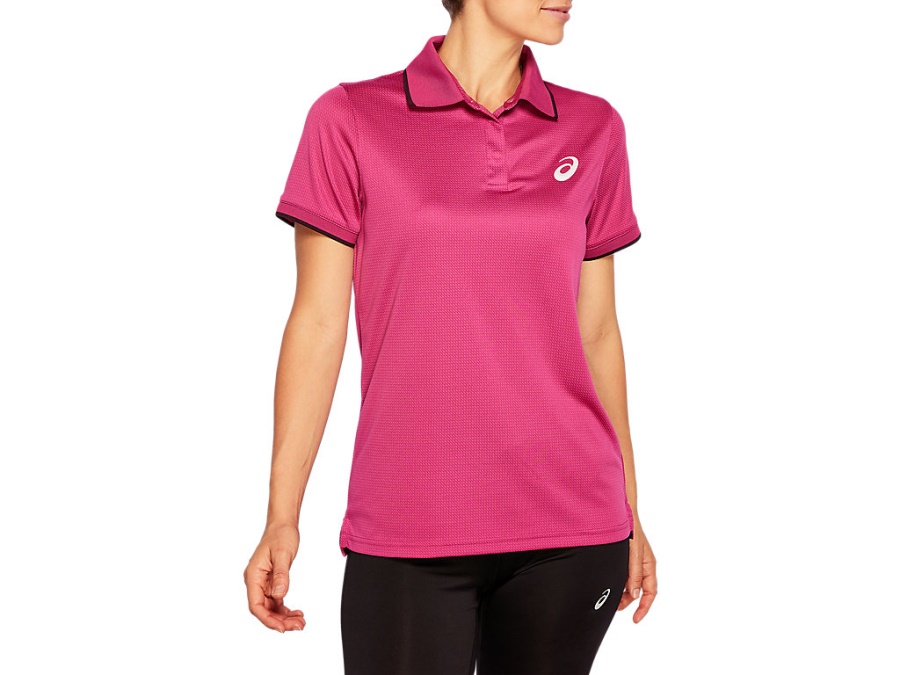 Asics HOUNDSTOOTH POLO Fuchsia Red