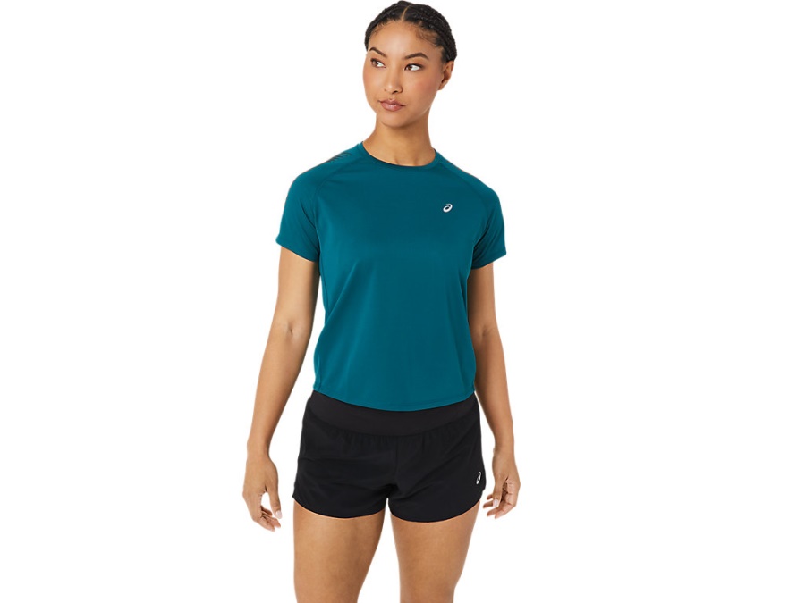 Asics ICON SHORT SLEEVED TOP Velvet Pine-Performance Black