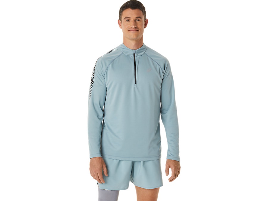 Asics Light Steel-Performance Black ICON LONG SLEEVED 1-2 ZIP