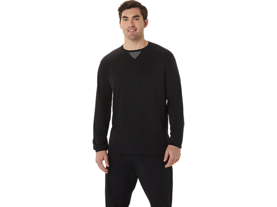 Asics Performance Black ACTIBREEZE JACQUARD LONG SLEEVED TOP