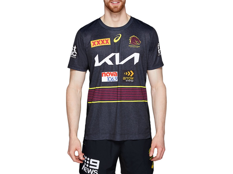 Asics Performance Black BRISBANE BRONCOS TRAINING TEE