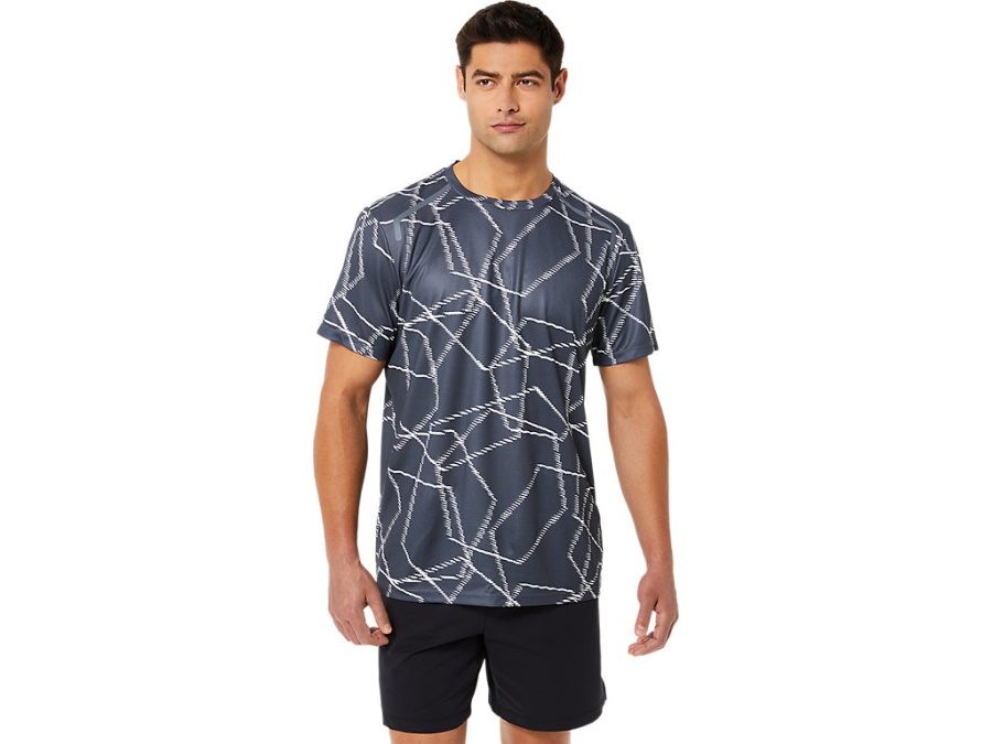 Asics SEASONAL ALL OVER PRINT SHORT SLEEVED TOP Carrier Grey