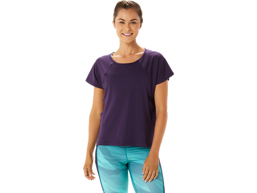 Asics SIDE SLIT SHORT SLEEVED TOP Night Shade