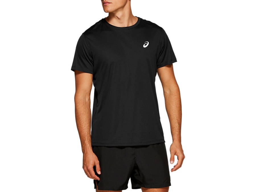 Asics SILVER SHORT SLEEVED TOP Performance Black