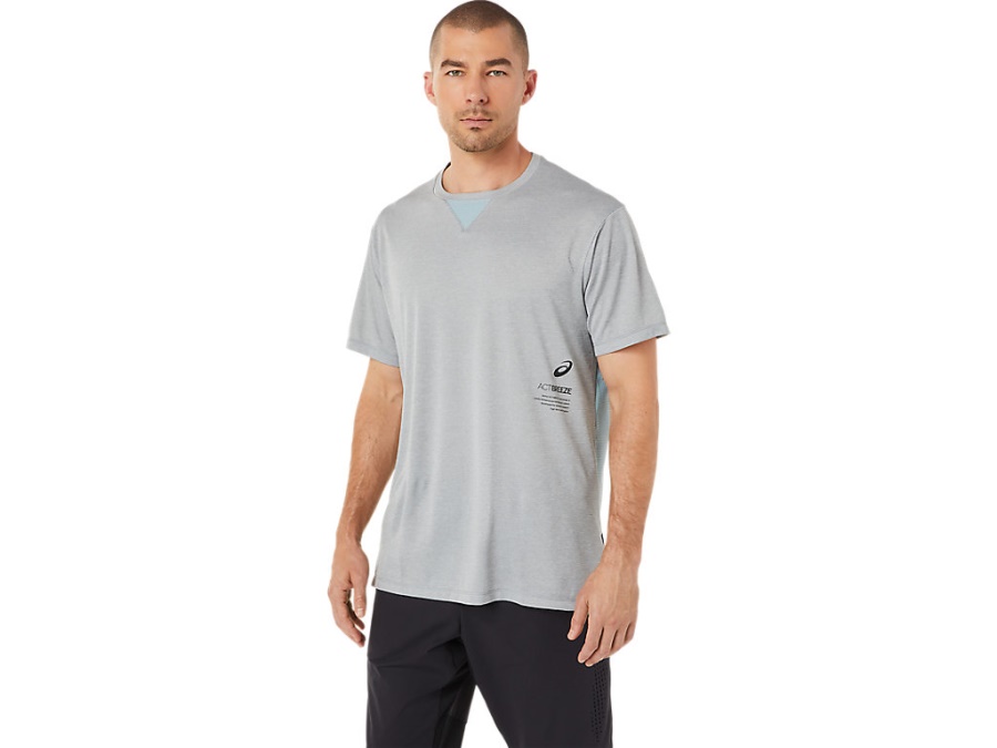 Asics Sheet Rock Heather ACTIBREEZE JACQUARD SHORT SLEEVED TOP