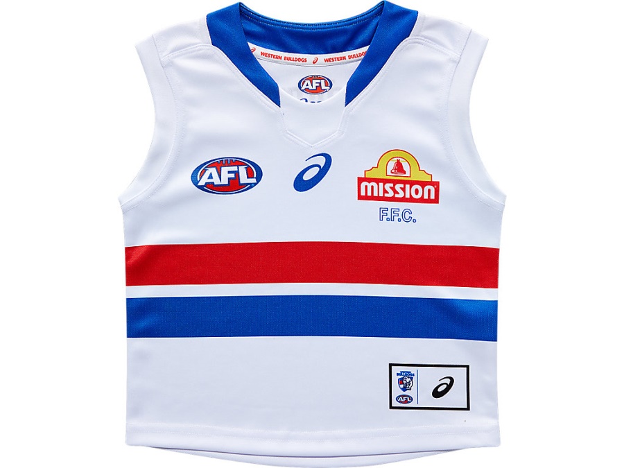 Asics WESTERN BULLDOGS REPLICA CLASH SHORT SLEEVED INFANT Brilliant White