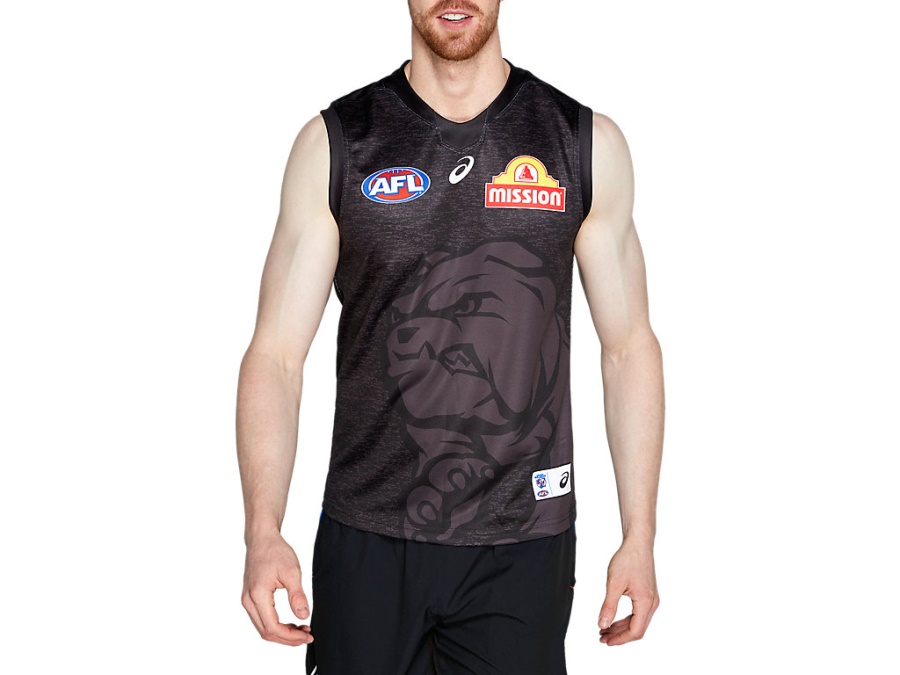 Asics WESTERN BULLDOGS REPLICA TRAINING GUERNSEY Performance Black