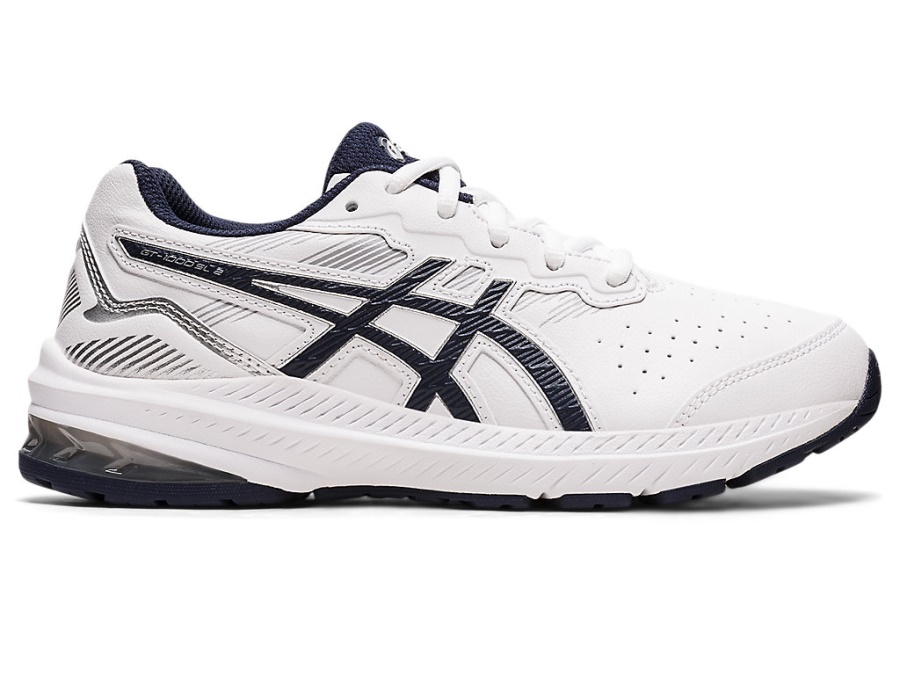 Asics White-Black GT-1000 SYNTHETIC LEATHER 2 GS