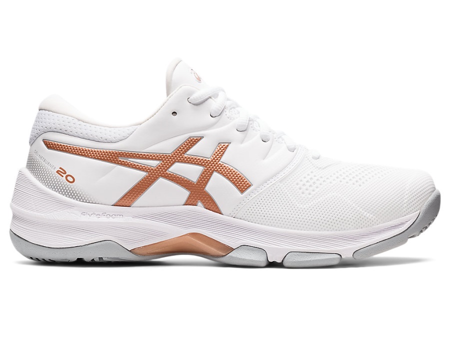 Asics White-Rose Gold GEL-NETBURNER 20 (D WIDE)