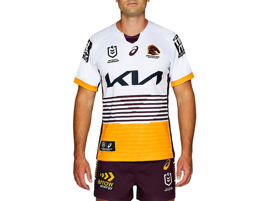 BRISBANE BRONCOS REPLICA AWAY JERSEY Brilliant White Asics