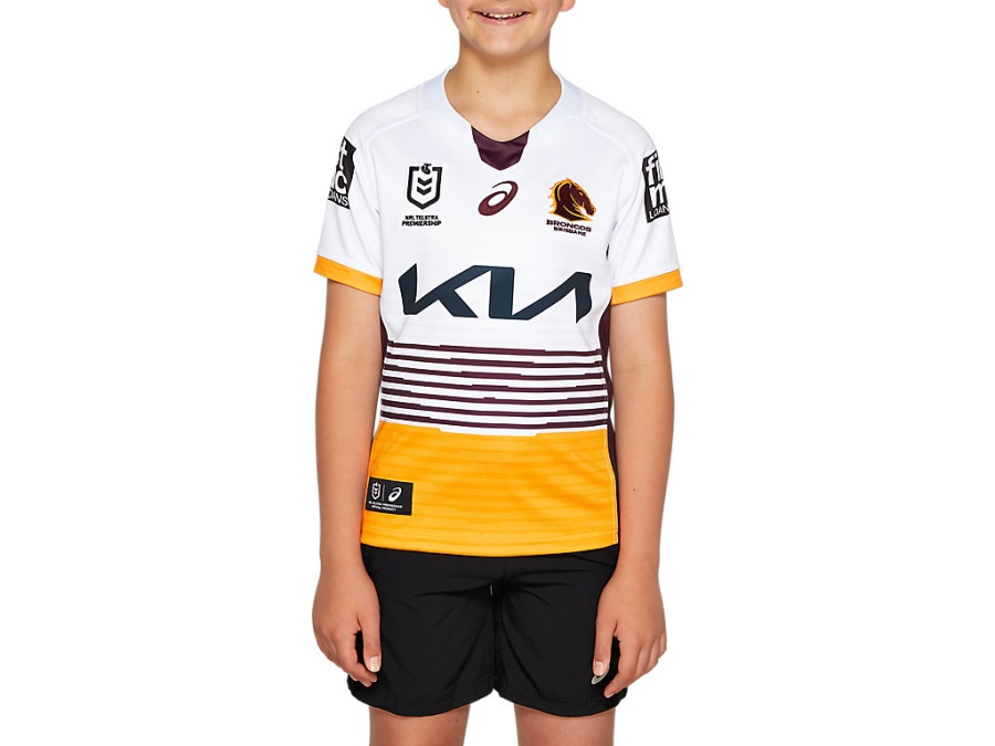 BRISBANE BRONCOS REPLICA AWAY JERSEY YOUTH Brilliant White Asics