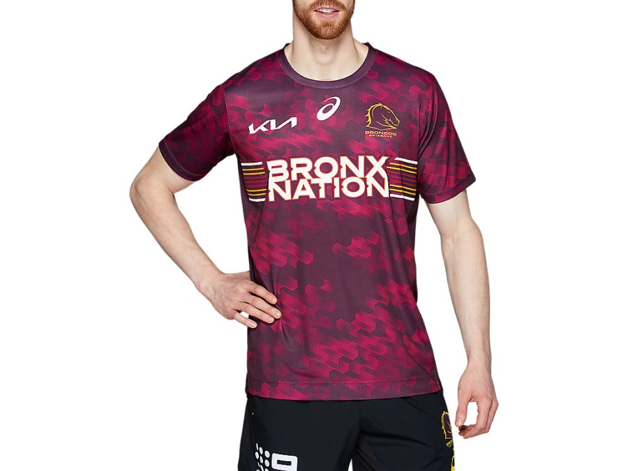 BRISBANE BRONCOS REPLICA RUN OUT TEE Maroon Asics