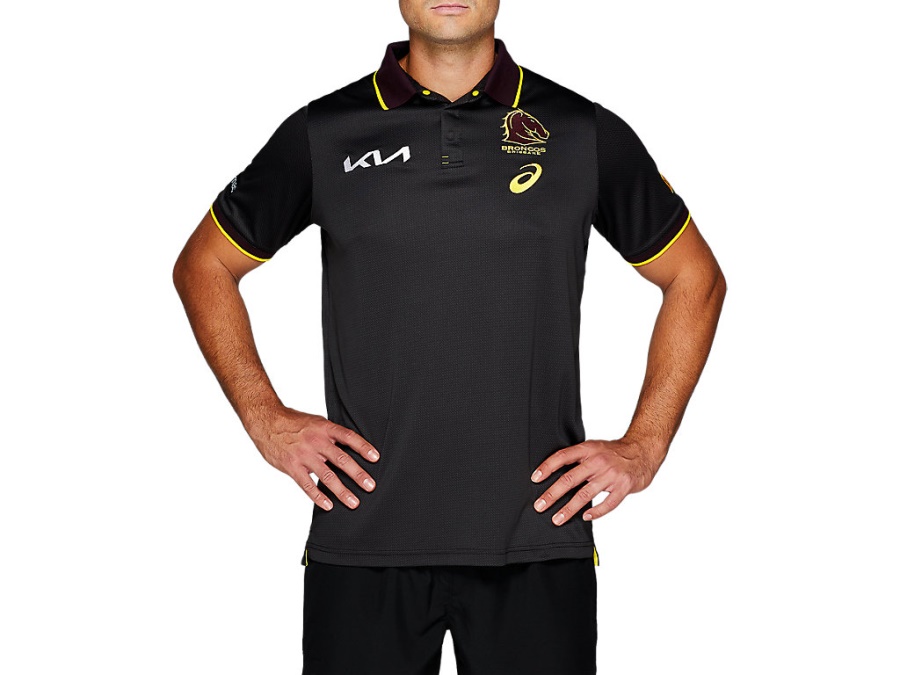 BRISBANE BRONCOS TEAM POLO Performance Black Asics