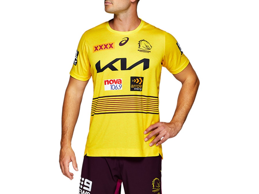 BRISBANE BRONCOS TRAINING TEE Rich Gold Asics