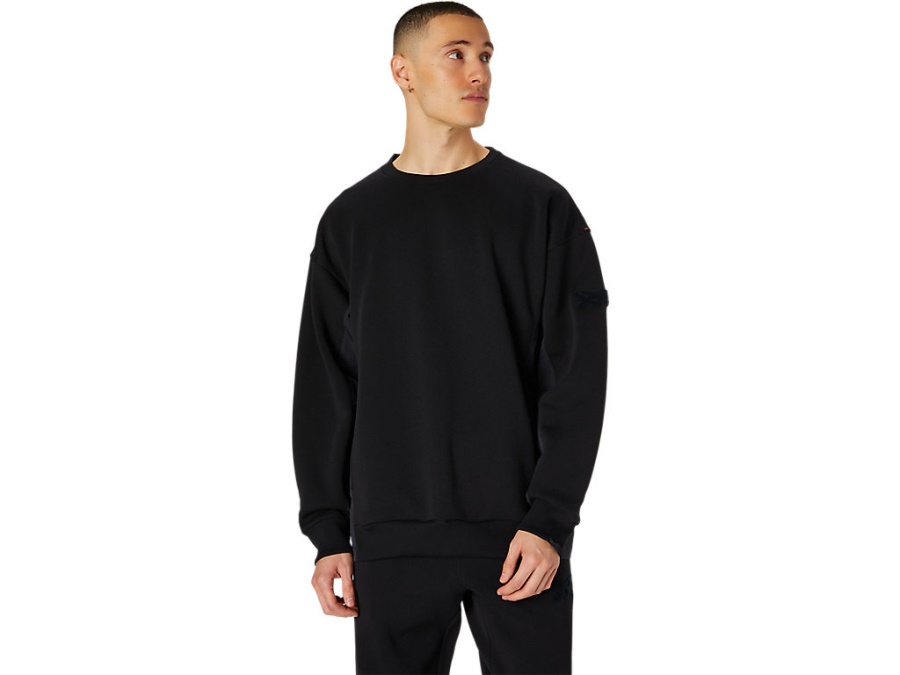 BRUSHED FRENCH TERRY CREW TOP Performance Black Asics