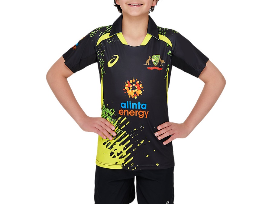 CRICKET AUSTRALIA REPLICA T20 SHIRT YOUTH Performance Black Asics