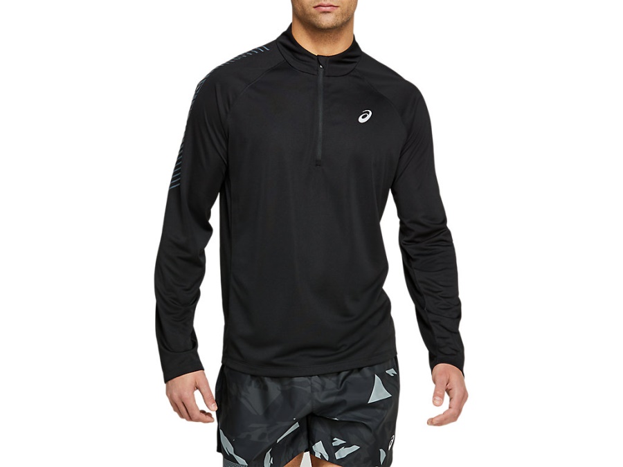 ICON LONG SLEEVED 1-2 ZIP Performance Black-Carrier Grey Asics