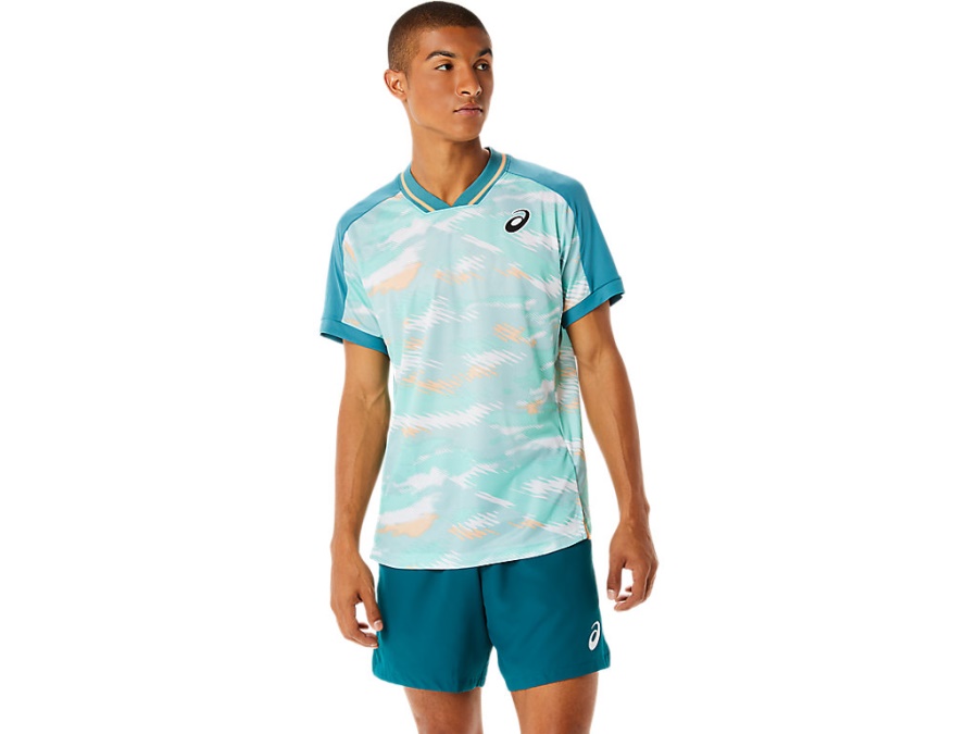 MATCH GRAPHIC SHORT SLEEVED TOP Misty Pine Asics