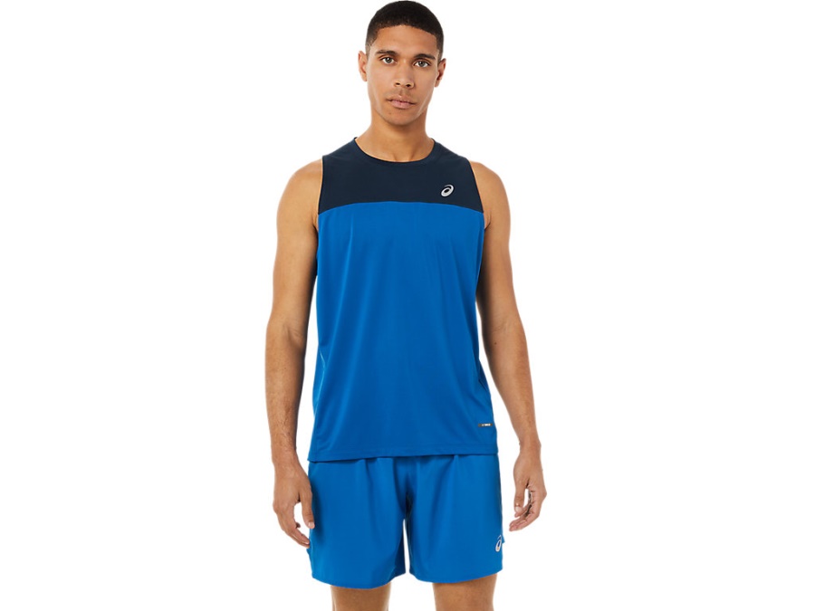 RACE SINGLET French Blue-Lake Drive Asics