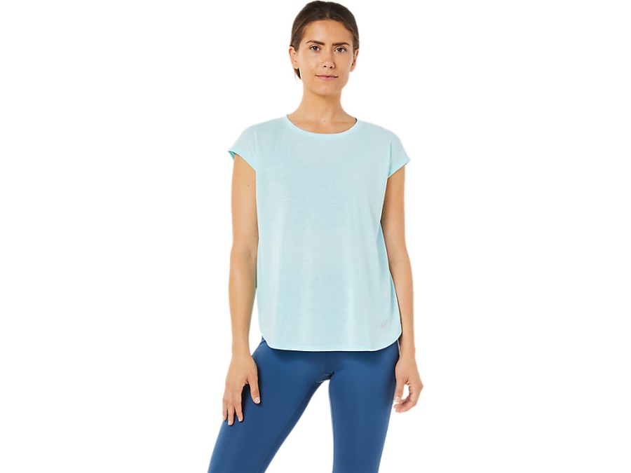 SLIT SHORT SLEEVED TOP Clear Blue Asics