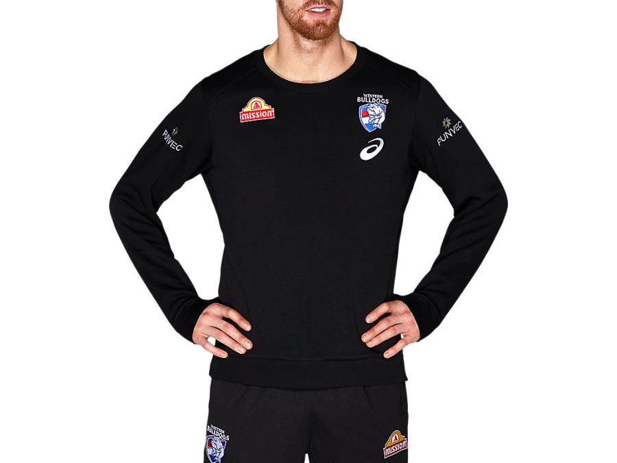 WESTERN BULLDOGS CREW SWEATER Performance Black Asics