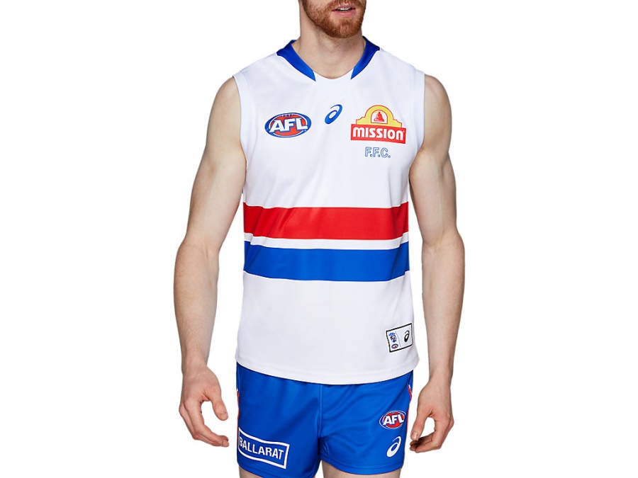 WESTERN BULLDOGS REPLICA CLASH SHORT SLEEVED Brilliant White Asics