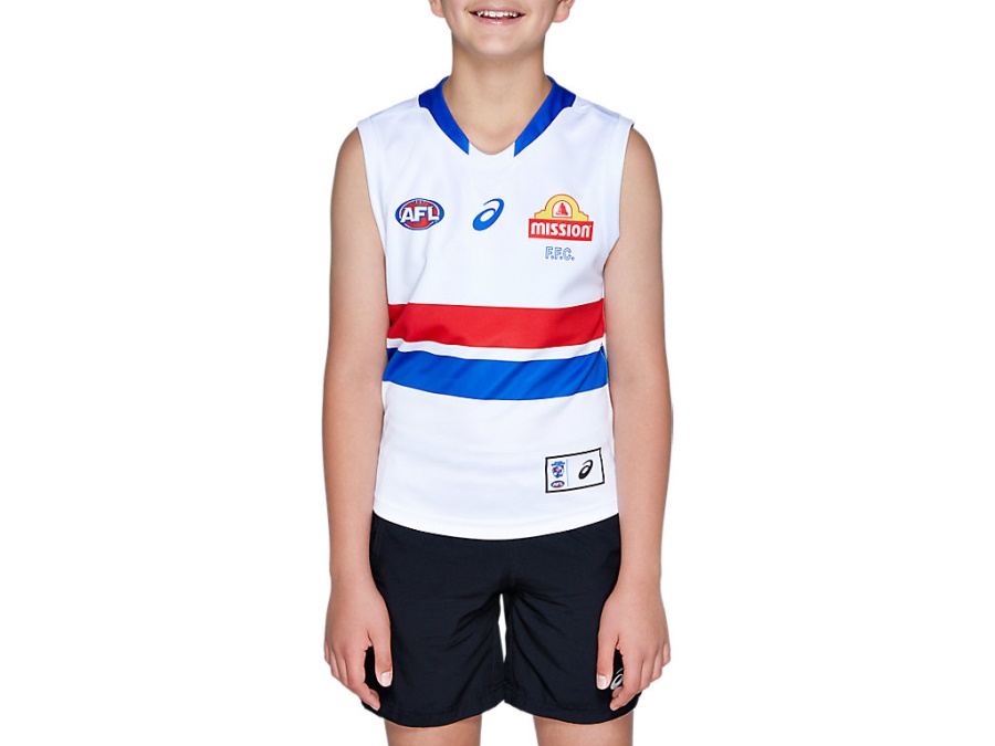 WESTERN BULLDOGS REPLICA CLASH SHORT SLEEVED YOUTH Brilliant White Asics