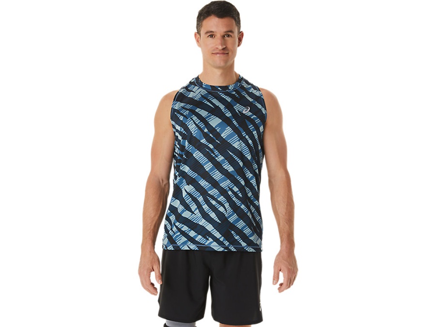 WILD CAMO SINGLET Azure-Performance Black Asics